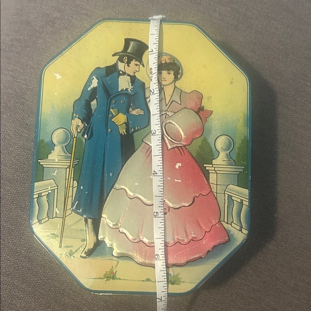 Vintage Decorative Tin with Blue and Pink Design Bridgerton - Picture 6 of 6